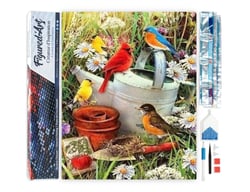 Diamond Painting Broderie Diamant Figured’Art 40x50cm toile entière roulée avec diamants carrés - Oiseaux dans le Jardin