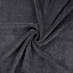 Tissu Velours côtelé lavé uni Gris anthracite