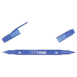 Lot de 6 feutres double pointe - TOMBOW - Pointe 0,8 mm et 0,3 mm - Bleu français