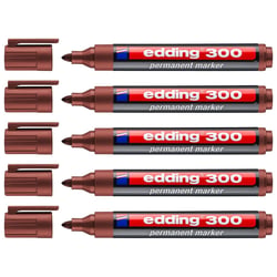 Marqueur permanent pointe ronde 1,5-3 mm - EDDING - Marron - Lot de 5