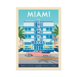 Affiche 30x40 cm - Miami Colony Hotel - Olahoop Travel Posters