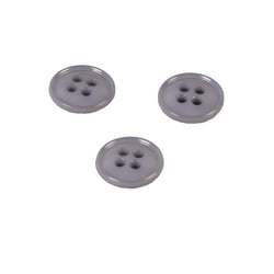Lot de 6 boutons 4 trous nylon recylé gris foncé 11mm