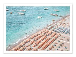 Affiche 50 x 70 cm -  Positano Orange beach - Grace Digital Art Co