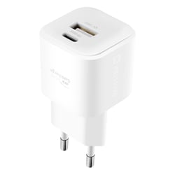 Swissten Chargeur Secteur pour USB-C et USB Double Port 20W Charge Rapide Blanc