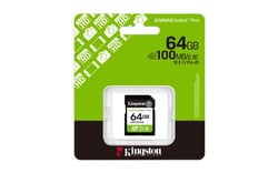 Carte mémoire KINGSTON Canvas Select Plus - SDS3/64GB - Noir - 3,2 x 2,4 x 0,21 cm