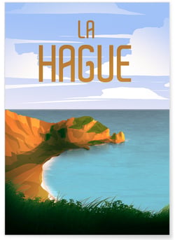 Affiche ville La Hague | A3 : 29,7x42cm