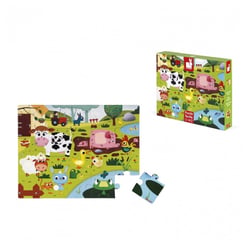 puzzle tactile les animaux de la ferme - Janod - Vert