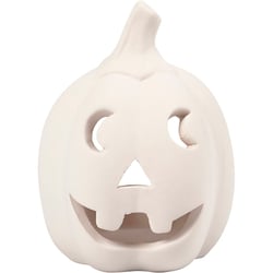 Bougeoir pour bougie chauffe-plat, Citrouille, H : 9,5 cm, d 6,5 cm, blanc, 12 pièces/ 1 Pq.