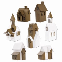 Gabarit de découpe pour machine Sizzix Tim Holtz - Collection Village - 87 pièces