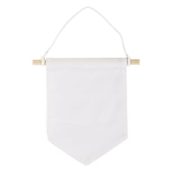 Fanion de tissu à suspendre, blanc naturel, 14x14cm, 3 pièces