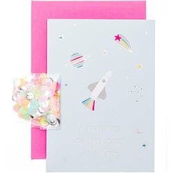 DIY Carte Wonderland Lune avec enveloppe et confetti - Rico Design - Rose