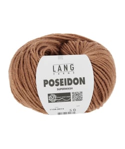 Pelote de laine Vierge Poseidon - Lang Yarns 15 Marron