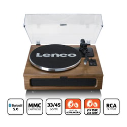 Platine Vinyle LENCO LS-410WA - Bluetooth, 4 haut-parleurs intégrés - Bois