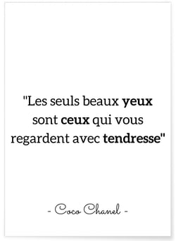 Affiche Coco Chanel : 'Les seuls beaux yeux...' | A3 : 29,7x42cm