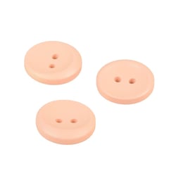 Bouton 2 trous rond beige 17mm