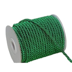 4 mètres de cordon, cordelette unie tressée décoration, scrapbooking couture 4 mm VERT
