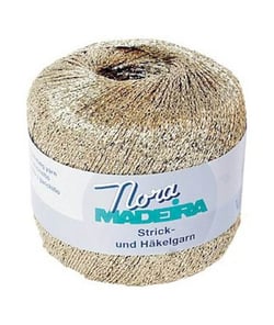 Fil à crocheter et à tricoter métallisé Nora Madeira - 25GR 324 Or Clair