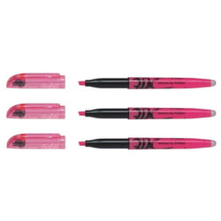 Lot de 3 surligneurs effaçables pointe biseau 3,60 mm - PILOT FriXion Light - Rose