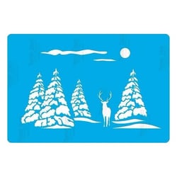 Pochoir plastique souple réutilisable 18,5 x 14,5 cm Fabrika Decoru SAPIN RENNE NEIGE 243