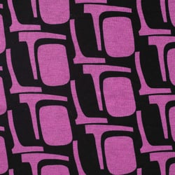 Tissu Jersey Milano Motifs violine sur fond Noir - Au mètre