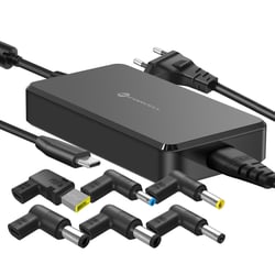 Forcell Chargeur Secteur pour Ordinateur USB-C PD 90W avec 6 Embouts DC Interchangeables Noir