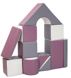 Set de 11 blocs en mousse blanc, gris, violet - Velinda