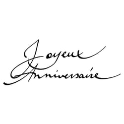 TAMPON JOYEUX ANNIVERSAIRE - 37X74 MM - BOIS