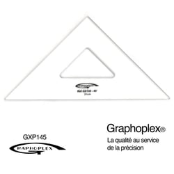 Graphoplex - Equerre 45° 3 bords droits 21 cm