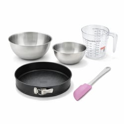 Set pâtisserie avec moule à manqué 30 cm, 2 bols à mixer, verre mesureur et spatule Zenker