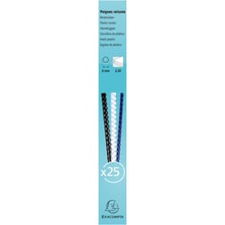 Boite 25 reliures spirales plastique 6mm - Noir - Exacompta
