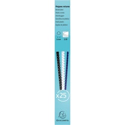 Boite 25 reliures spirales plastique 6mm - Blanc - Exacompta