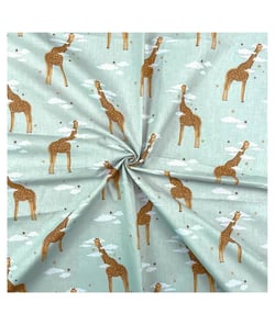 Tissu coton enfant girafe de 150 cm de largeur zefiramenthe vendu par 50 cm