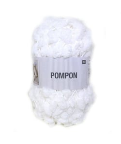 Fil à pompons à tricoter CREATIVE POMPON UNI 200 GR - Rico Design 18 Blanc