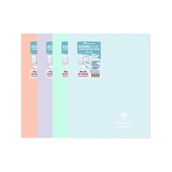 4 cahiers - 24x32(cm) - Grands carreaux - 96 pages - couverture en polypro - sans spirale - Clairefontaine - Koverbook