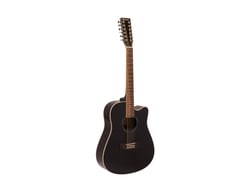 DIMAVERY Guitare Folk DR-612 Noire Electro 12 Cordes