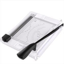 ACROPAQ Massicot Coupe-papier A4 10 pages à la fois- 3 têtes de coupe différents (droit, ondulé et perforé)- Sécurisé- Pliable- Règle marquée