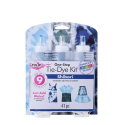 Kit de teinture - Teinture par nouage Tulip - Shibori - Bleu ciel, gris, indigo