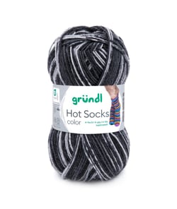 Laine à chaussettes à tricoter HOT SOCKS COLOR - Grundl - certifiée Oeko-Tex 416 Noir