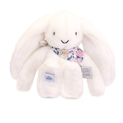 Peluche Lapin Fleurette blanc 25 cm - Doudou et Compagnie