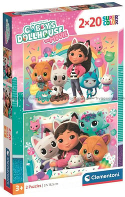 Puzzle 2D 2x20 pièces - Gabby's Dollhouse - CLEMENTONI