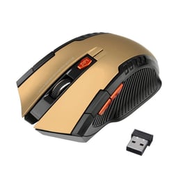 Souris Sans Fil 1600DPI 6 Boutons Réglable Portable Pour Bureau Or YONIS