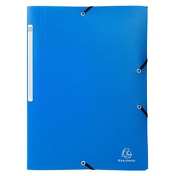 Chemise à élastiques 3 rabats PP OPAK - A4 - Bleu clair - x 50 - Exacompta