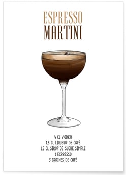 Affiche Cocktail Espresso Martini | A3 : 29,7x42cm