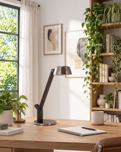 Lampe de Bureau Bronze en Acier et Synthétique 40 cm à LED et Port USB Commande Tactile Variateur d'Intensité Lumineuse et Température
