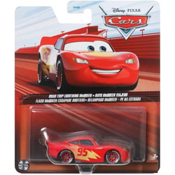 Vehicule cars flash mcqueen escapade routiere - voiture miniature rouge - mattel - hky34