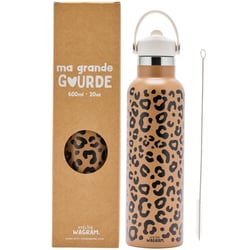 Gourde isotherme Léopard Marron (600 ml) Atelier Wagram
