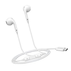 Mayaxess Écouteurs pour iPhone 15 Pro Filaires USB-C avec Micro intégré Blanc