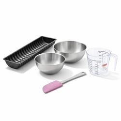 Set pâtisserie avec moule à bûches de Noël 32 cm, 2 bols à mixer, verre mesureur et spatule Zenker