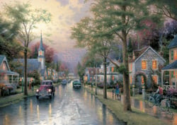 Puzzle 1000 pièces - Thomas Kinkade : Le réveil du village - Schmidt Spiele