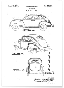 Affiche Brevet Voiture | A3 : 29,7x42cm